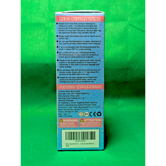 NEW IN BOX DIY Bedazzled Children's Water Bottle 600ml - Picture 4 of 5